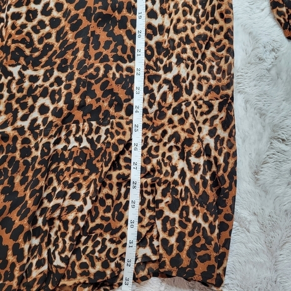 ✨️CL Just Fab Drop Waist Chiffon Dress In Leopard Size L - Picture 13 of 15